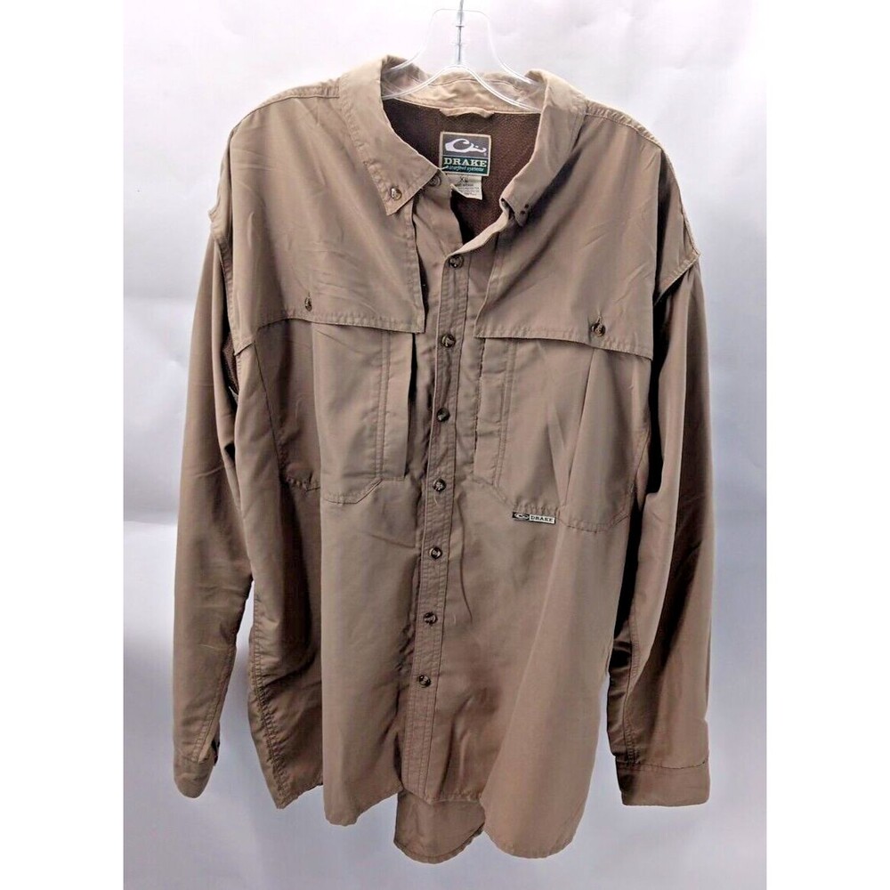 Drake Performance Fishing Shirt Men's Size : XL Vented Long Sleeve Pockets